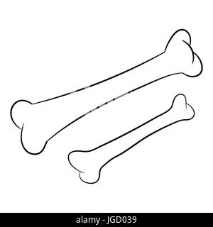 Hand gezeichnete Skizze der langen Röhrenknochen und kleine Knochen, isoliert, schwarz / weiß-Cartoon-Vektor-Illustration für Coloring Book - Linie gezeichnet Vektor Stock Vektor