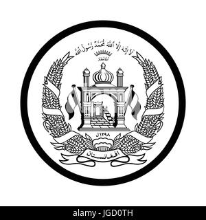 Symbol für Afghanistan Symbol und Wahrzeichen in einem Kreis auf weißem Hintergrund. Vektor Designikonen. Stock Vektor