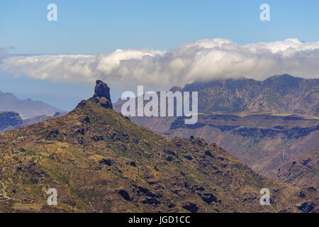 Blick über de Roque Bentayga, Gran Canaria, Kanarische Inseln, Spanien Stockfoto