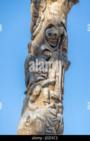 Geschnitzte Totempfahl in Yanahuara - Arequipa, Peru Stockfoto