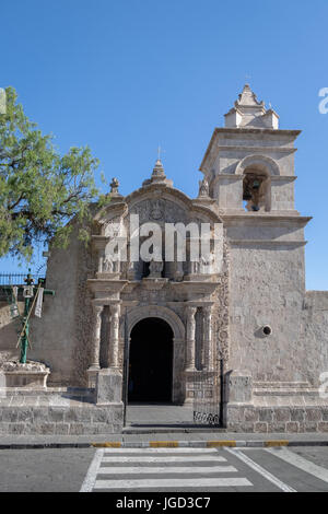 Yanahuara Kirche / Kirche San Juan Bautista de Yanahuara - Arequipa, Peru Stockfoto