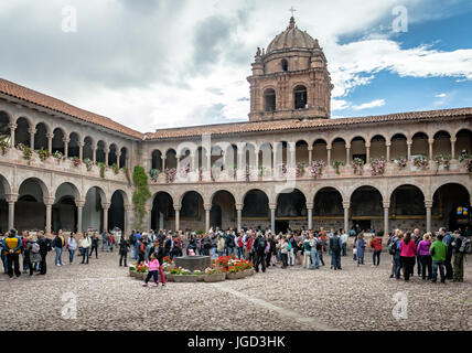 Kloster von Santo Domingo Hof Qoricancha Inka Ruinen - Cusco, Peru Stockfoto