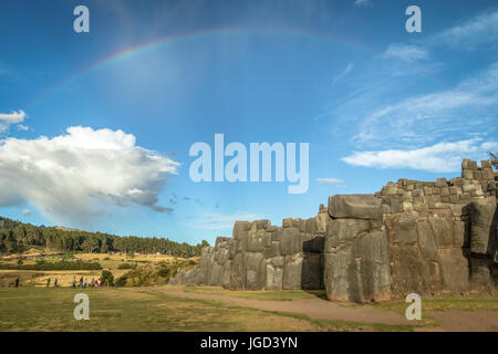 Saqsaywaman oder Sacsayhuaman Inka Ruinen - Cusco, Peru Stockfoto