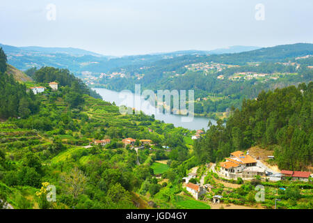 Landschaft der Region Douro Wein an sonnigen Tagen. Portugal Stockfoto