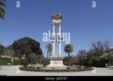 Christopher Columbus-Denkmal in den Jardines de Murillo Sevilla Spanien Stockfoto