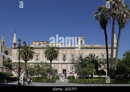 General-Archiv der Indies Archivo de Indias Archivo de Indias.Originally als gebaut der Casa Lonja de Mercadores im Jahre 1573 in Sevilla Spanien Stockfoto