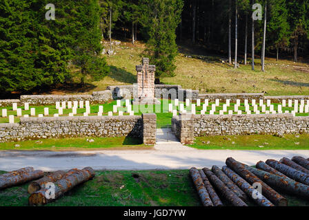 Asiago Hochebene, Veneto, Italien. WWI, Barenthal British War Cemetery. Stockfoto