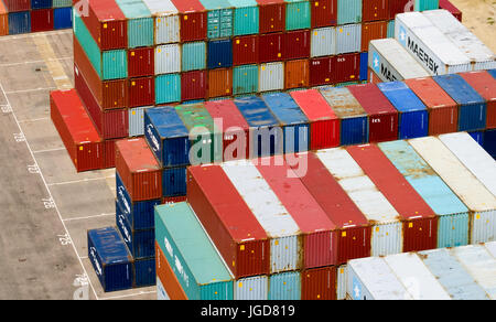 Einen tollen Blick auf den Hafen von Felixstowe, Suffolk Stockfoto
