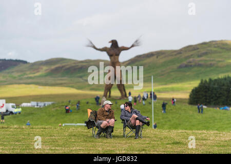 Dundrennan Schottland, UK - 25. Juli 2015: Festival-Besucher auf dem Festival Weidenmanns Stockfoto