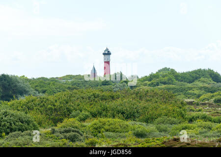 WANGEROOGE, DEUTSCHLAND.  4. Juli 2017: Blick auf den neuen Leuchtturm im Westen auf der Insel Wangeroog, eines der sieben Ost friesische abruptes ist ein Beaut Stockfoto