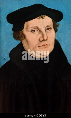 Martin Luther (1483-1546) und seiner Frau Katharina von Bora 1529 Workshop of Lucas Cranach der ältere - Lucas Cranach der Pilgermuschel 1472 –1553 deutsche Renaissancemaler Kronach Weimar Deutschland Stockfoto