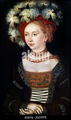 Porträt einer Frau 1530 Lucas Cranach d.Ä., Lucas Cranach der Ältere 1472 - 1553 Deutscher Renaissance Maler Deutschland Stockfoto