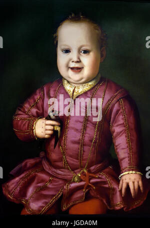 Giovanni de Medici 1545 Agnolo di Cosimo 1503 –1572, meist bekannt als Bronzino oder Agnolo Bronzino, war ein florentinischer manieristischer Maler. Italien Agnolo di Cosimo, sagte, il Bronzino, 1503-1752 Stockfoto