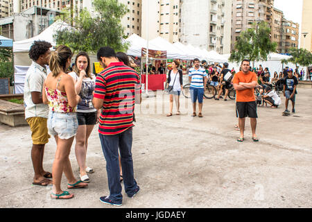 Gastronomia, Roosevelt-Platz, Satyrianas 2015, 20/11, Hauptstadt, Center, São Paulo, Brasilien. Stockfoto