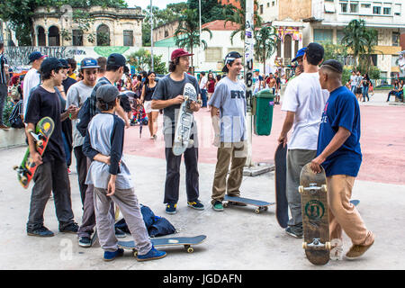 Bewegung, Roosevelt-Platz, Satyrianas Festival 2015, 20/11, Hauptstadt, Center, São Paulo, Brasilien. Stockfoto