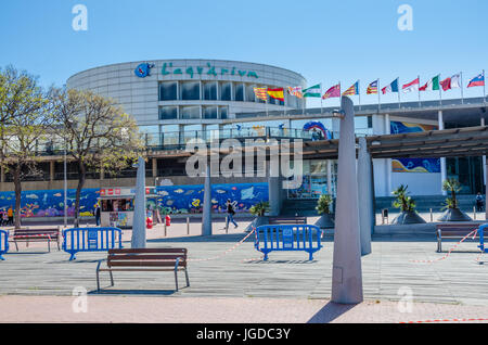 Eine Außenansicht des Aquarium von Barcelona. Stockfoto