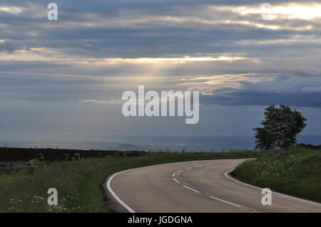 Peak District, Blick nach Osten in Richtung Ringinglow aus OS Gitter 273833 auf Hallam Moors westlich Grenze Sheffield Derbyshire/South Yorkshire UK Stockfoto