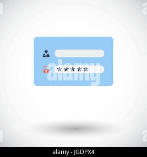 Melden Sie sich. Einzelne flache Symbol auf weißem Hintergrund. Vektor-Illustration. Stock Vektor