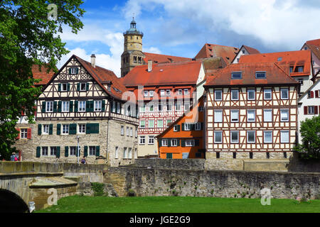 In Schwäbisch Hall, Baden, Württemberg, Baden-Württemberg, Deutschland, Hohenlohe, Stuttgart, Herd, Herd Tal, St. Michael, Altstadt Stockfoto