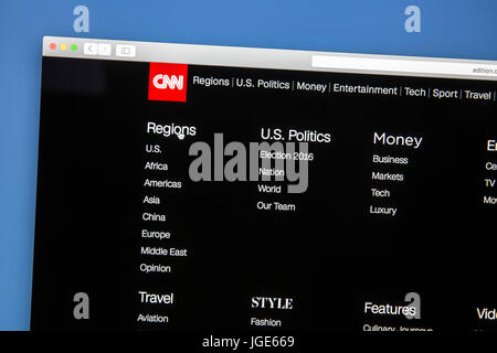 CNN-Website auf einem Computer-Bildschirm. CNN ist ein amerikanischer grundlegende Kabel- / Sat-TV-Sender Stockfoto
