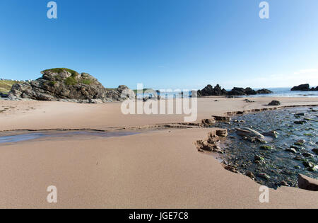 Dorf von Durness, Schottland. Malerisch am frühen Morgen Blick auf Sango Bucht an der nördlichen schottischen Dorf Durness. Stockfoto