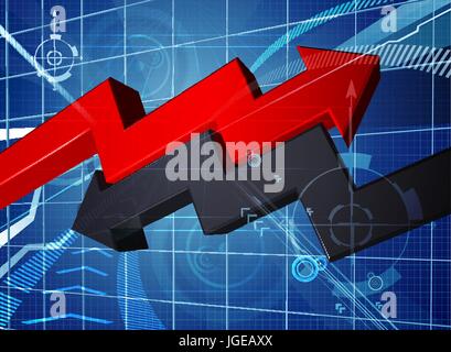 Gewinn Verlust Geschäft Pfeil Diagrammhintergrund Stock Vektor