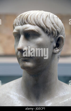 Trajan (53-117 n. Chr.).  Römischer Kaiser. Nerva antoninischen Dynastie. Büste, ca. 108-117 n. Chr.. British Museum. London. VEREINIGTES KÖNIGREICH. Stockfoto