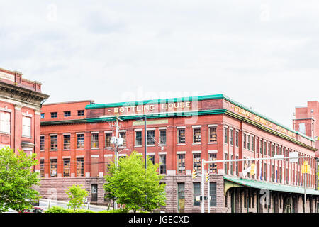 Wilkes-Barre, USA - 24. Mai 2017: Aufgegeben Stegmaier Brauereigebäude bleibt außen in Pennsylvania Stockfoto