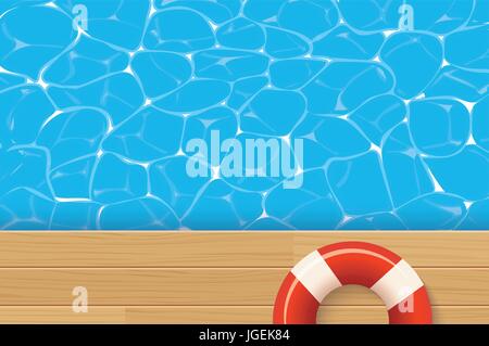 Ring rot Pool und Schwimmbad. Sommer Hintergrund. Stock Vektor