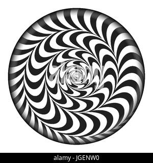 Radiale Spirale psychedelischen Vektorgrafik. Comic-Rotation-Effekt. Schwarz / weiß wirbeln Strahlen Hintergrund. Stock Vektor