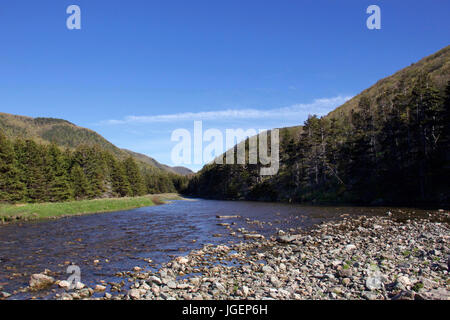 Ein Blick auf den Fluss von Pollets Bucht im malerischen Maine Stockfoto