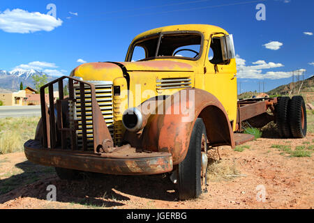 Verlassen 1947 Internationale LKW in Utah. Stockfoto