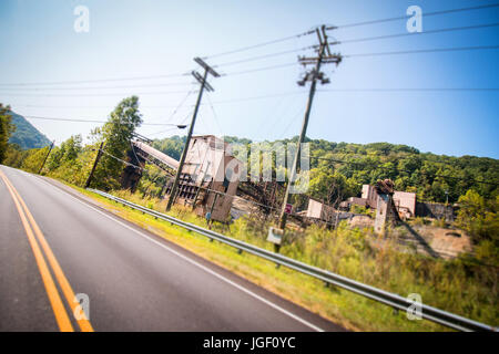 Kohle-Tropfen in zentralen Appalachia Reviere. Stockfoto