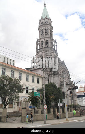 Kirche, Morais Domingos Straße, 2012, Hauptstadt, Vila Mariana, São Paulo, Brasilien. Stockfoto