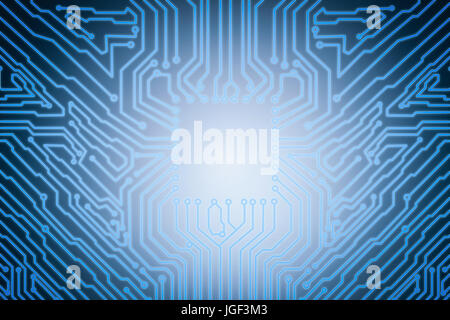 3D Rendering leeres Quadrat auf blaue Platine Stockfoto