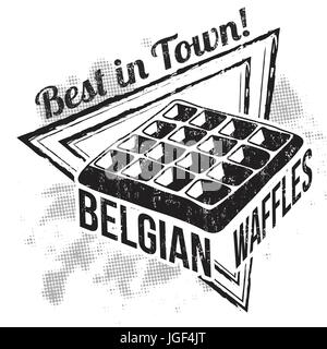 Belgische Waffeln Zeichen oder Stempel auf weißem Hintergrund, Vektor-illustration Stock Vektor