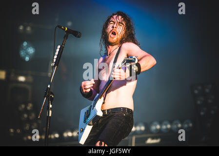 17. Juni 2017: Airbourne die live auf der Bühne die Hellfest-Festival-2017 in Clisson Foto: Alessandro Bosio Stockfoto