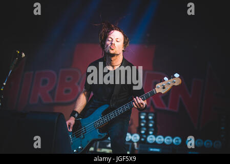 17. Juni 2017: Airbourne die live auf der Bühne die Hellfest-Festival-2017 in Clisson Foto: Alessandro Bosio Stockfoto