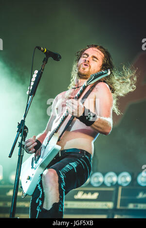 17. Juni 2017: Airbourne die live auf der Bühne die Hellfest-Festival-2017 in Clisson Foto: Alessandro Bosio Stockfoto