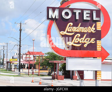 Alte Larndmark Motel auf der westlichen Seite von Fort Worth, Texas Stockfoto