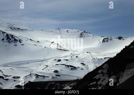 Sesselbahnen, Mount Hutt Skigebiet Mitte Canterbury, Südinsel, Neuseeland Stockfoto