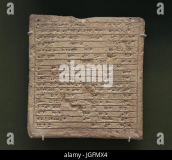 Tablet erinnert an den Bau des Hauses. Regierungszeit von König Assur-Uballit I. 1363-1328 BC. Assur, Irak. British Museum. London.