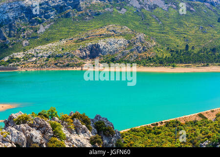 Fantastische Aussicht auf den Embalse de Cuber in der Sierra de Tramuntana, Mallorca, Spanien Stockfoto