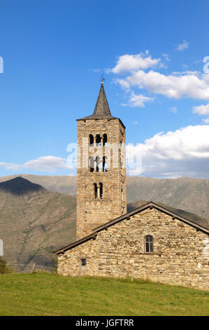 Sant Just und Sant Pastor Kirche (XI-XII Jahrhundert) romanische, Sohn de Pi, Pallars Sobira, Prvince Lleida, Katalonien, Spanien Stockfoto