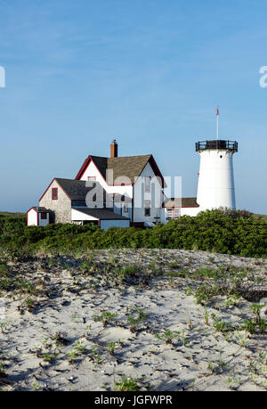 Bühne Hafen Leuchtturm, Chatham, Cape Cod, Massachusetts, USA. Stockfoto