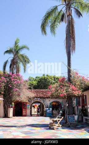 Spanische Kunst Dorfzentrum, Balboa Park, San Diego, Kalifornien Stockfoto