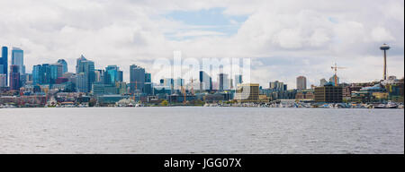 Blick auf die Skyline von Washington State vom Gasworks Park Stockfoto