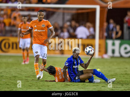 5. Juli 2017: Montreal Impact Verteidiger Hassoun Camara (6) während einer Major League Soccer-Spiel zwischen den Houston Dynamo und Montreal Impact BBVA Compass Stadium in Houston, Texas. Chris Brown/CSM Stockfoto