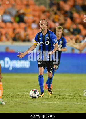 5. Juli 2017: Montreal Impact Verteidiger Laurent Ciman (23) während einer Major League Soccer-Spiel zwischen den Houston Dynamo und Montreal Impact BBVA Compass Stadium in Houston, Texas. Chris Brown/CSM Stockfoto