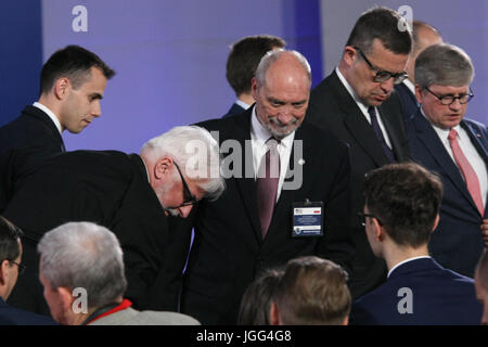 Warschau, Polen. 6. Juli 2017. Minister für Verteidigung Antoni Macierewicz ist am 6. Juli 2017 in Warschau Polen gesehen. Donald Trump kam in Polen vor dem G20-Gipfel zu treffen mit Präsident Andrzej Duda und liefern eine Rede auf der Konferenz von drei Meeren. Bildnachweis: Michal Fludra/Alamy Live-Nachrichten Stockfoto